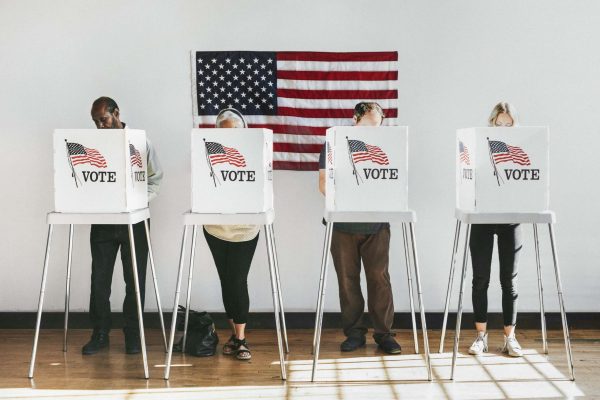 American at a polling booth